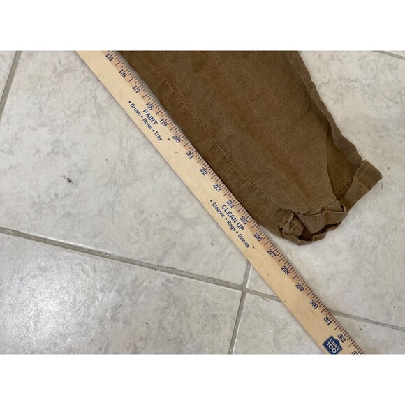 C & C California Brown Linen Blend Button Front jumpsuit women’s size Medium - Picture 9 of 11